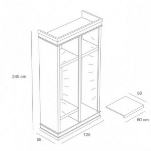 Armoire d'Exposition L.125 x H.245 cm