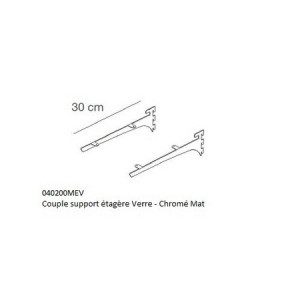 Couple support étagère verre L.30