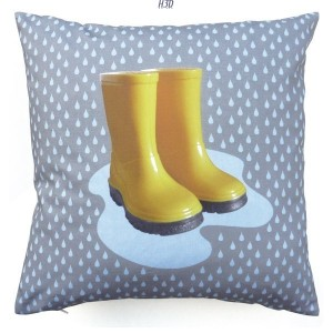 Coussin deco bottes orange