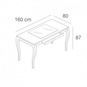 Table avec Vitrine L.160 cm